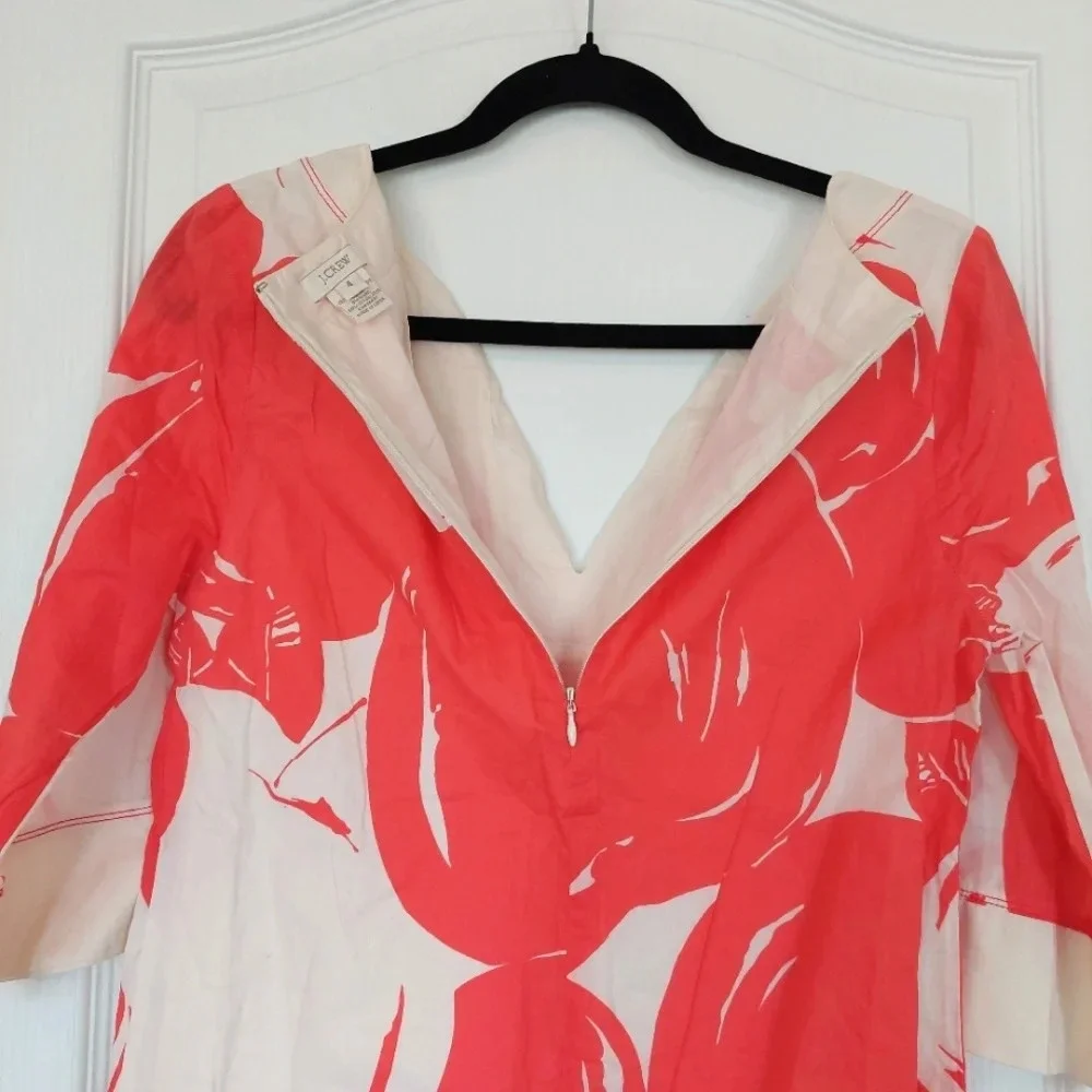 J.Crew Cherry Print Cotton Dress‎ Size 4